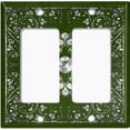 thumbnail image 6 of Metal Light Switch Plate Cover Elegant Starry Night Maroon Green Frame FRA029, 6 of 13