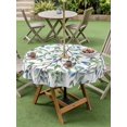 thumbnail image 3 of Outdoor Tablecloth with Umbrella Hole and Zipper, Blue Green Eucalyptus Round Table Cloth 60 Inch Waterproof Tablecloth, Spring Botanical Leaves Weeping Picnic Table Cover for Patio Camping, 3 of 7