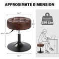 thumbnail image 6 of Furniliving Leather Adjustable Vanity Stool, Swivel Makeup Vanity Chair for Living Room,Bedroom, Dark Brown, 6 of 13