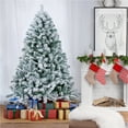 thumbnail image 2 of Alden Design 6 Ft Pre-lit Flocked Christmas Tree with Warm Lights, Frosted White, 2 of 9