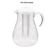 Mainstays 3-Quart Plastic Water Pitcher with Lid and Removeable Rod for Ice Core, Clear