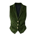 thumbnail image 3 of YanHoo Womens Velvet Vest Vintage Sleeveless V-Neck Button Down Waistcoat Casual Going Out Party Outfits, 3 of 6