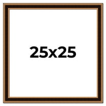 25x25 Frame Gold Brown Plein Air Vintage Solid Wood Picture Frame | 1.75 Inches Moulding Width |