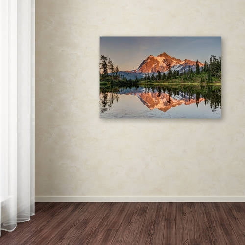 Trademark Fine Art 'Picture Lake Sunset' Canvas Art by Pierre Leclerc
