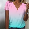 thumbnail image 2 of Womens Tops Casual Short Sleeve Tube Tops With Built In Bra 3X Vneck Tshirts Shirts Extra Long Blouses & Button-Down Shirts Satin, 2 of 5