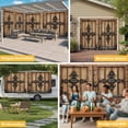 thumbnail image 6 of Farmhouse Brown Garage Door Cover Banner 7 x 16 FT,Rustic Wooden Historical Barn Door Plank Garage Door Curtains Backdrop with Grommets for Indoor Outdoor Wall Party Porch Yard Decorations Background, 6 of 9