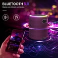thumbnail image 4 of Portable Led Party Bluetooth 5.0 Speaker,Mini Wireless Speaker with Lights Rich Stereo Bass Aux, IPX6 Waterproof Outdoor Speaker, 24H Playtime, Dual Pairing, Home, Travel, Hiking, 4 of 6
