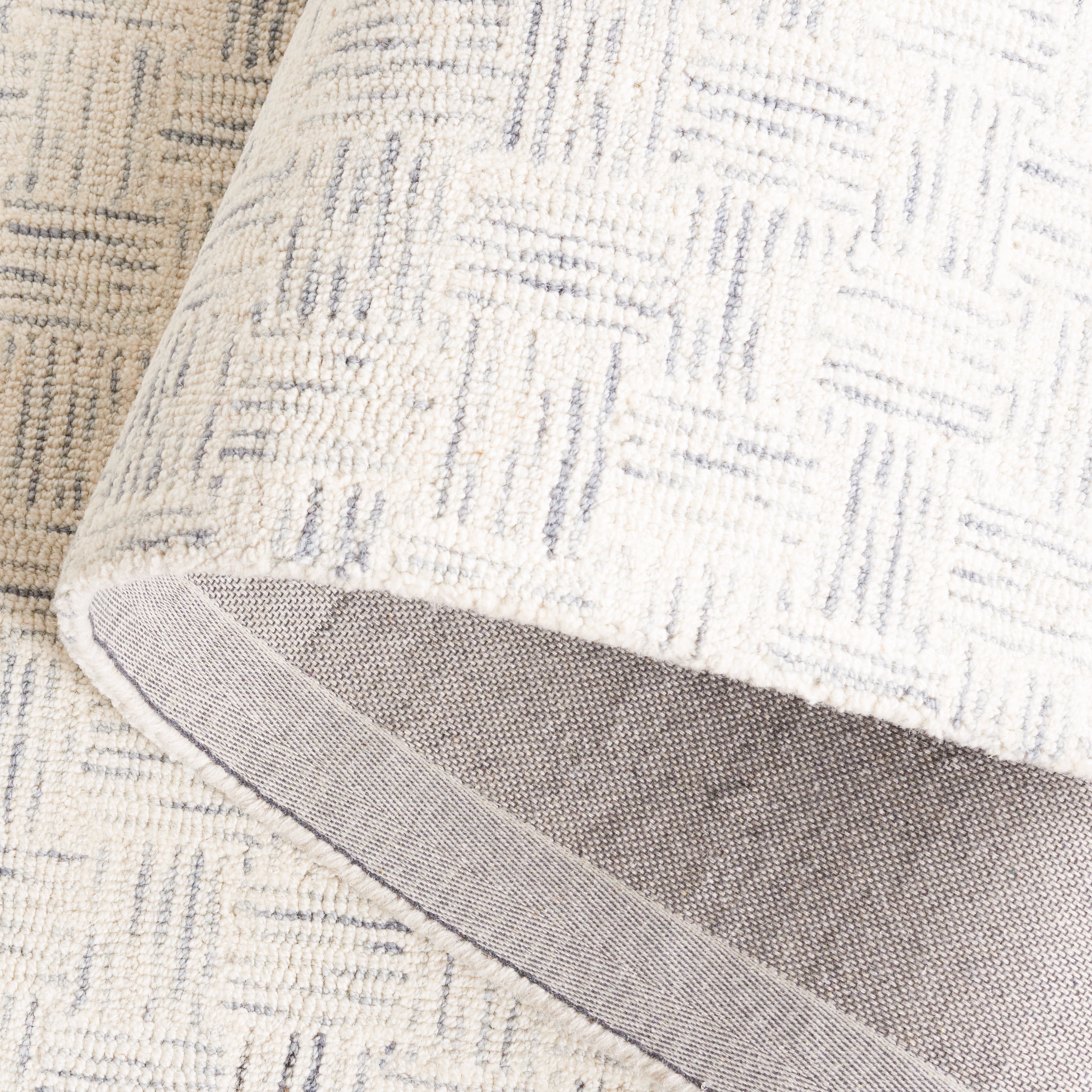 SAFAVIEH Micro-Loop Charlotte Solid Area Rug, Ivory/Grey, 3' x 5'