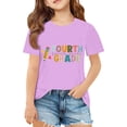 thumbnail image 3 of Miaoju Girl Tops 4t Crewneck Letter Print Short Sleeve T Shirt Soft Holiday Shirts Tee for Boys & Girls, 3 of 5