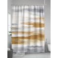 thumbnail image 5 of Brown Gray White Shower Curtain Set, Waterproof Shower Curtains for Bathroom, Vintage Rustic Abstract Mottled Art Washable Fabric Cloth Bath Curtain for Bathtub Decoration with Hooks 72x78 Inches, 5 of 6