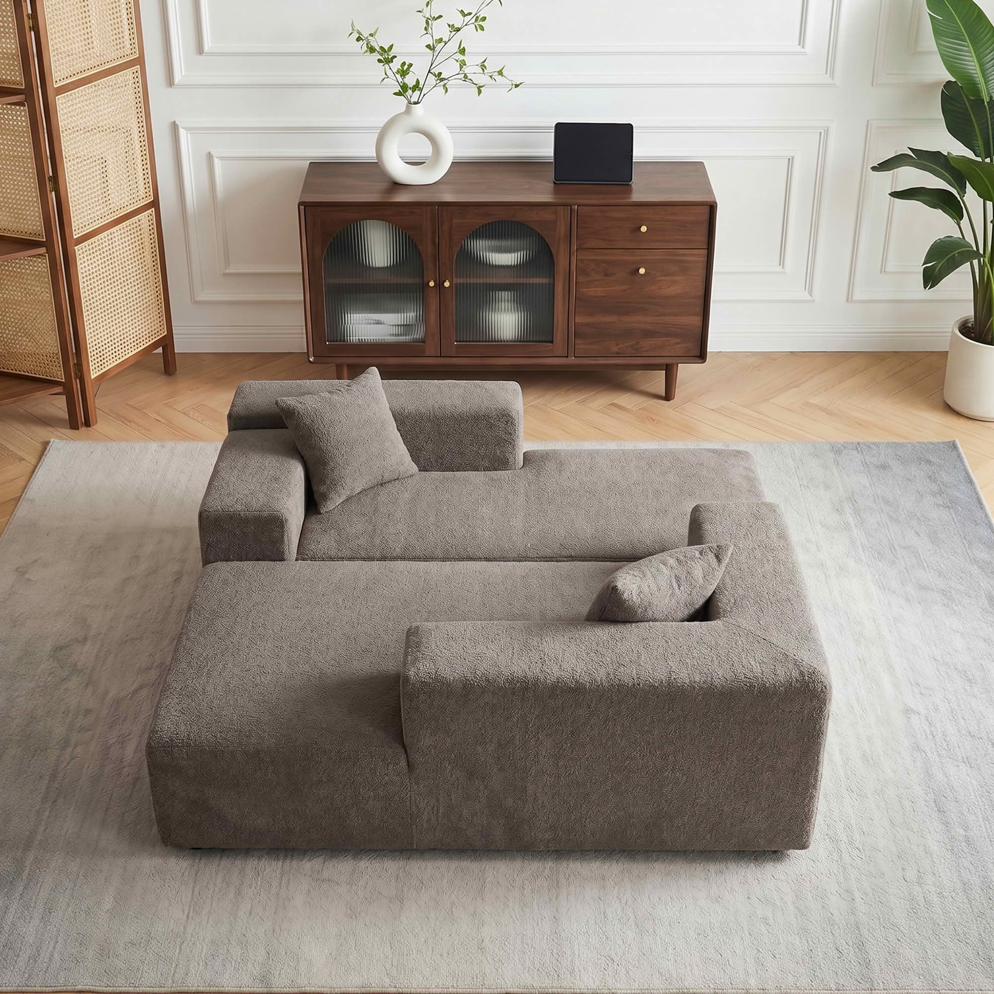 MAYEERTY 104" Cloud Sectional Couch with L-Shape Chaise, Modern Modular Sofa with Deep Seat, Upholstered Couches with Back Cushion for Living Room Bedroom, No Assembly Required