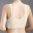thumbnail image 3 of Tanghaowl Women's Seamless Underwear Women's Summer Thin Large Sized Bra Beautiful Vest Style Integrated Fixed Cup Large Chest Small Bra Gathered Together Tan Bra, 3 of 5