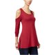 thumbnail image 2 of Blusa de punto a rayas Ultra Flirt para mujer rojo extragrande, 2 of 2