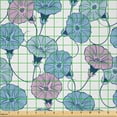 thumbnail image 2 of Ambesonne Flower Fabric by the Yard Microfiber, Bindweeds in Spring, 10 Yards, Blue Grey Mauve, 2 of 2
