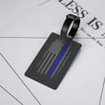 thumbnail image 6 of Retro Thin Blue Line Flag Pvc Luggage Tag With Name Id Labelfor Women Men, 6 of 6