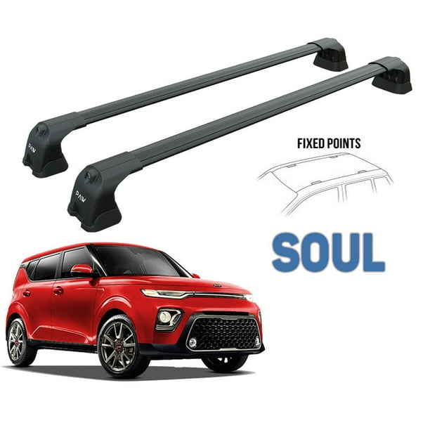 for Kia Soul Roof Racks Cross Bars Rails Top Carrier Alu Black 2020
