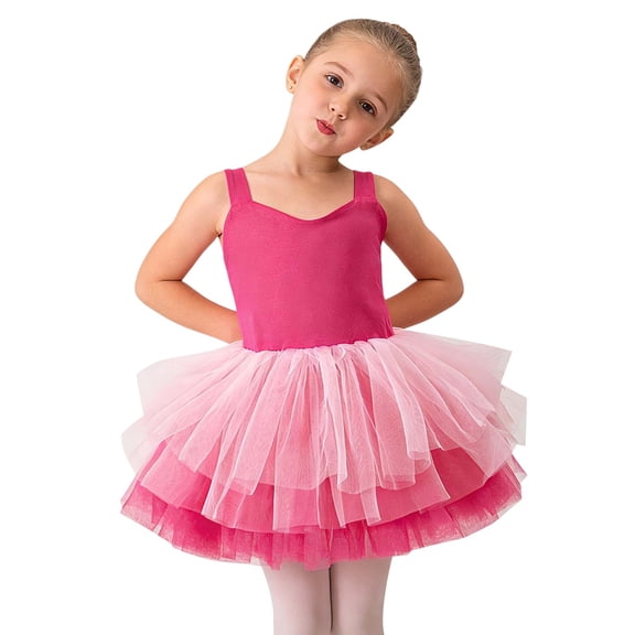 EnJoCho Ballet Leotards for Girls - Toddler 𝖥lutter Wing Sleeve Tutu Skirted Ballerina Dance Dress Princess Tiere𝖽 Toddler Dress