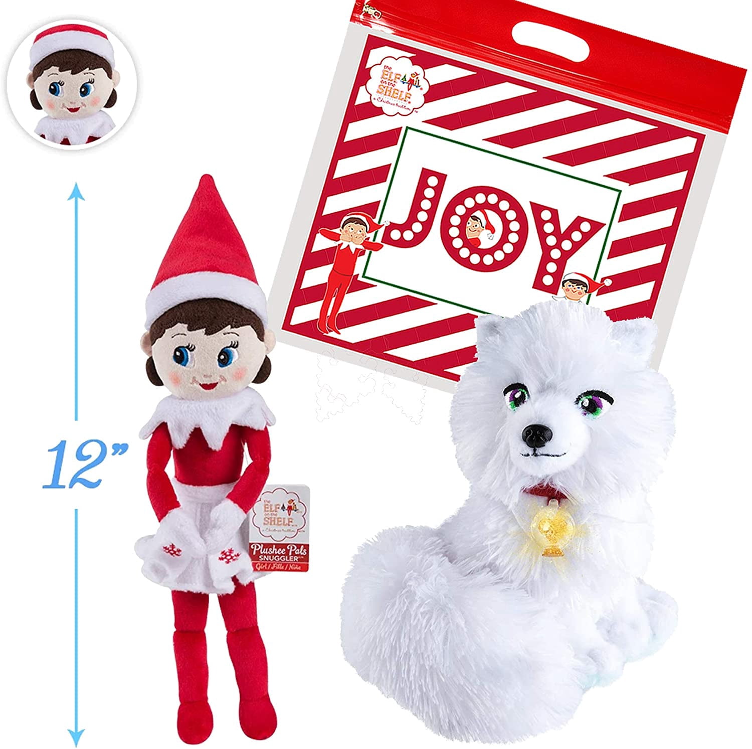 The Elf on the Shelf Arctic Fox Tradition Set 12" Plushee Pal Light Girl Elf Snuggler