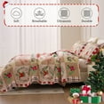 thumbnail image 5 of Jessy Home Christmas Quilt Set Twin Size Rustic Holiday Bedding Set Elf Moose Tree Cabin Lodge Quilt Lightweight Soft Microfiber Xmas Bedspread Coverlet Christmas Gift with 2 Pillowcases, 5 of 10