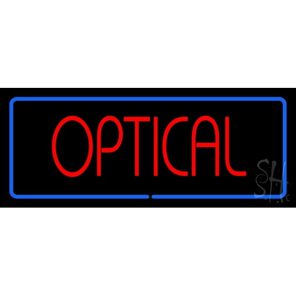 Red Optical Blue Border LED Neon Sign 10 x 24 - inches, Black Square Cut Acrylic Backing, with Dimmer - Bright and Premium built indoor LED Neon Sign for Defence Force.