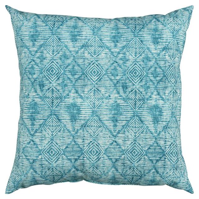 HomeRoots 403548 Teal Nested Diamonds Indoor & Outdoor Throw Pillow
