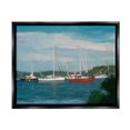 thumbnail image 5 of Stupell Industries Sailboat Fleet Afloat Ocean Water Distant Hills Painting Jet Black Floating Framed Canvas Print Wall Art, Design by Stephen Calcasola, 5 of 5