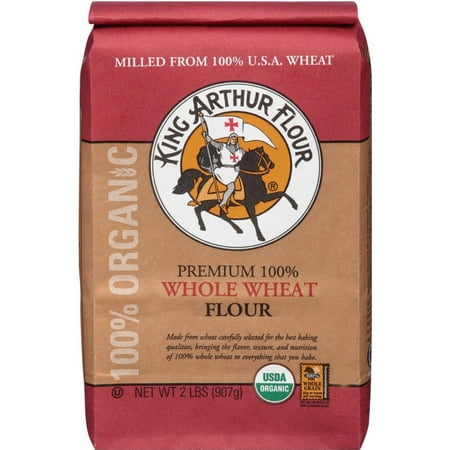 King Arthur Flour Premium 100% Whole Wheat Flour, 2 lbs, (Pack of