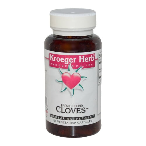 Kroeger Herbs Fresh Ground Cloves Vegetarian Capsules, 100 Ea