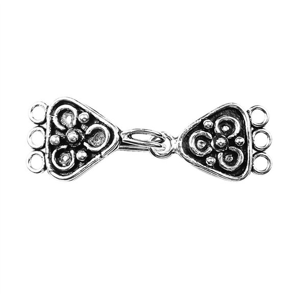 CSF-447-21X14MM Silver Overlay Multi Strand Clasp With 3 Hole
