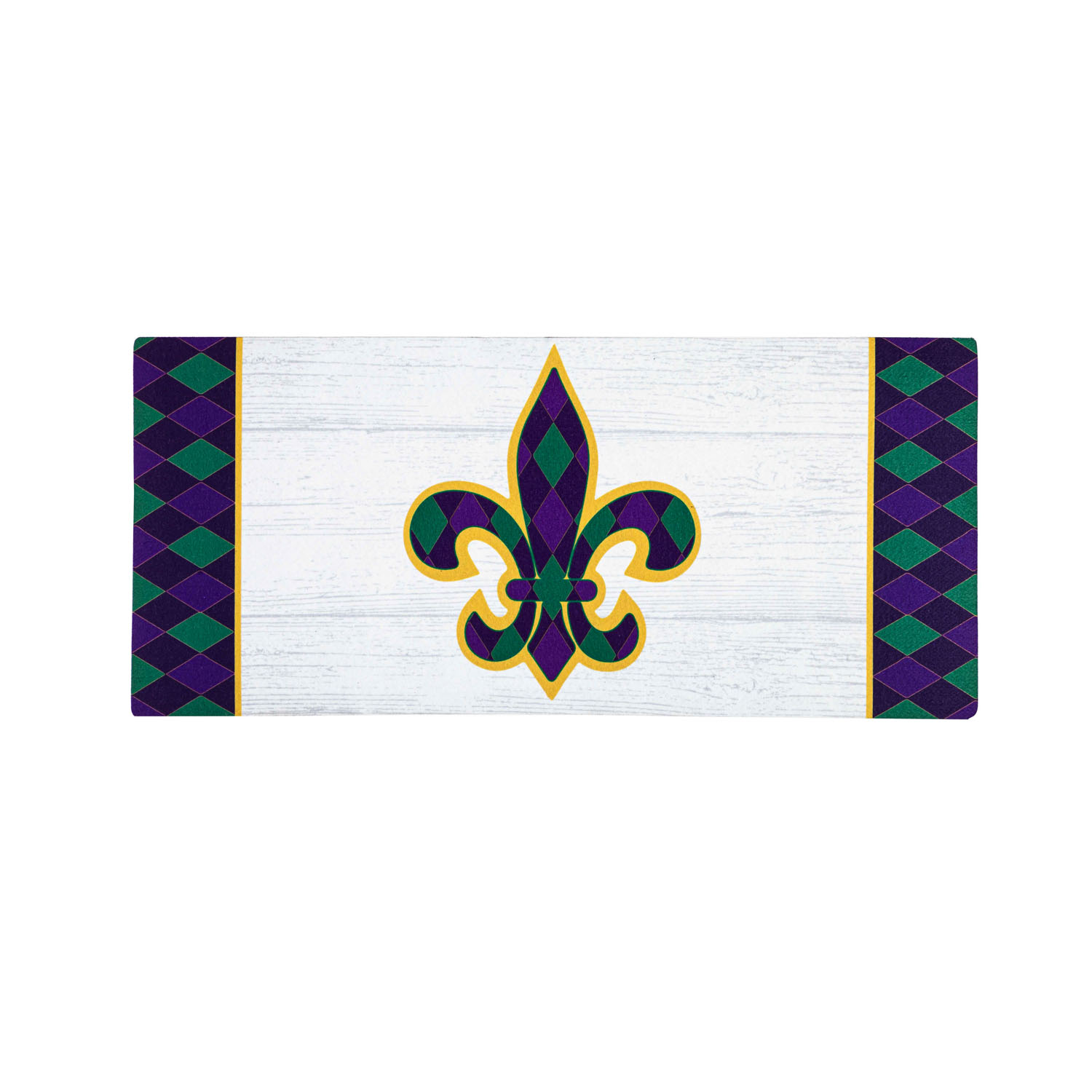 Evergreen Fleur de Lis Mardi Gras Sassafras Switch Mat,10x22 Inches