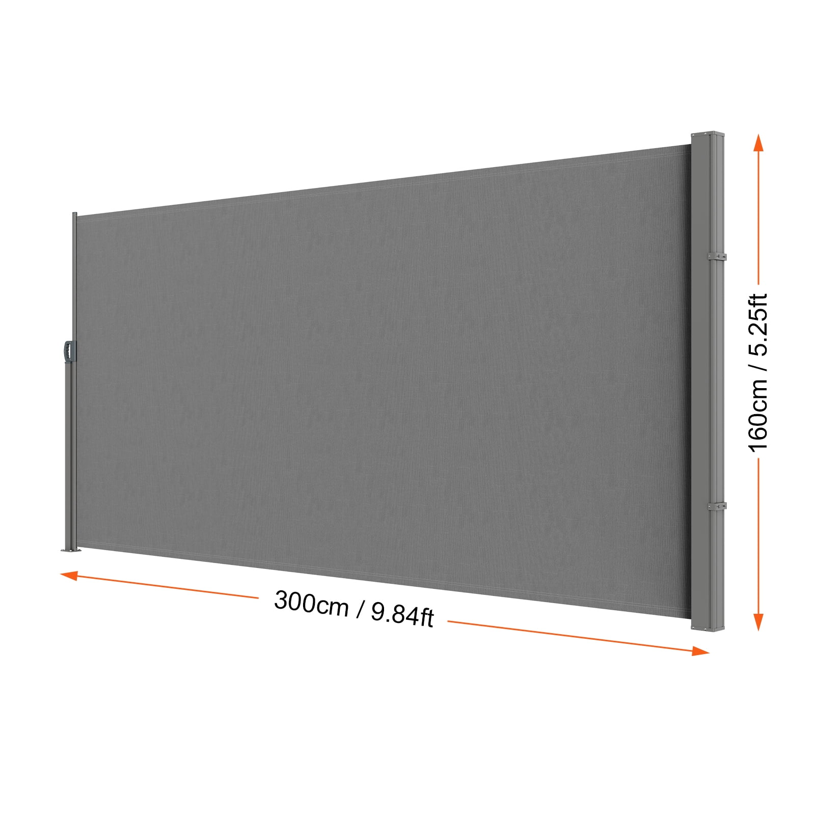 KFFKFF Retractable Side Awning 63''x 118'' Patio Screen Fence Divider Fencing