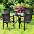 thumbnail image 2 of Patiojoy Patio Rattan Dining Armchair 4 Set of Wicker Chair W/Steel Frame Acacia Armrests Indoor&Outdoor, 2 of 10