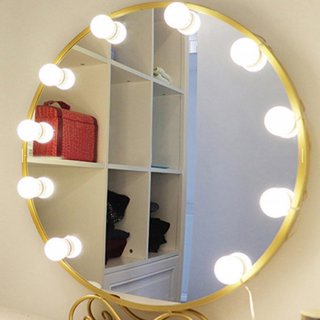 Vanity Lights for Mirror, 10-Bulb DIY Hollywood Lighted Makeup Vanity Mirror  with Dimmable Lights, Stick on LED Mirror Light Kit for Vanity Set, Plug in  Makeup Light for Bathroom Wall Mirror 