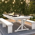 thumbnail image 3 of 9' x 40'' Rectangular Antique Rustic White Solid Pine Folding Farm Dining Table with X Base Design, 3 of 11