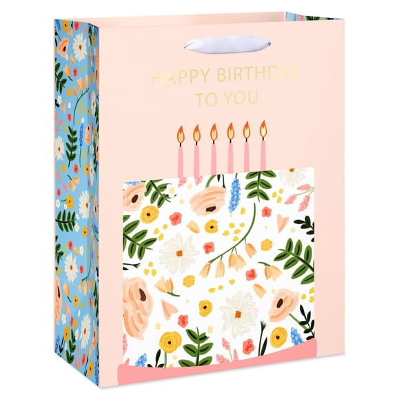American Greetings Medium Floral Birthday Gift Bag for Her- Designed by Bloomwolf Studio