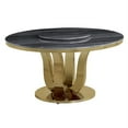 thumbnail image 3 of 5pc. Dining Set with Gray Marble Table and Gray Velvet Chairs, 3 of 5