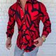 thumbnail image 1 of Camisas de moda hawaianas blusa con estampado de rayas gráficas vintage camisa de moda para hombres camisa de playa de manga larga ropa de fiesta para hombres con solapa, 1 of 6