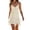 Beige, variant on Summer Dresses for Women Cotton Linen Cami Sundresses V Neck Ruffled Solid Color Beach Vacation Party Mini Dress