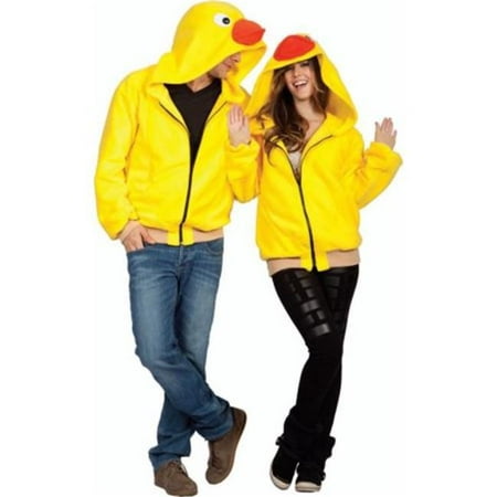 Tub Time Ducky Hoodie Adult Costume, Small - Yellow