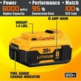 thumbnail image 3 of DCB200 8.0Ah Lithium Battery and 1pack 3A charger Withcharger Replacement for Dewalt 20V Battery Max XRCordless Tools DCB180 DCB206 DCB206-2 DCB204 DCB204BT-2 DCB203 DCB201 Wirelesspower t, 3 of 9