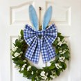 thumbnail image 3 of Plaid Easter Bows for Wreaths - Rustic Velvet Decorative Bunny Bow with Ears, Holiday Fabric Topper for Front Door, Wall, Window, DIY Spring & Party Decor, 3 of 5