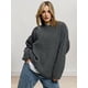 thumbnail image 4 of Suéter de Cuello Redondo para Mujer, Suéter de Punto Holgado e Informal de Larga para Otoño e Invierno. Gris Oscuro L, 4 of 10