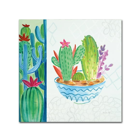 Trademark Fine Art 'Cacti Garden II no Birds' Canvas Art by Farida Zaman