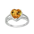 thumbnail image 1 of Citrine 925 en Argent Sterling 8MM Forme de Coeur Femmes Bague de Promesse, 1 of 2