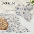 thumbnail image 3 of Navy Blue Leaves Pillow Covers King, Vintage Summer Botanical Farmhouse Rustic Soft Brushed Microfiber Breathable Throw Pillow Covers, Decorative Pillowcase with Zipper for Couch Sofa Bedroom 20"x36", 3 of 9