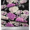 thumbnail image 3 of Soimoi Rayon Fabric Leaves & Rose Flower Print Fabric by The Yard 56 Inch Wide, 3 of 3