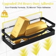 thumbnail image 5 of RicheMake Adhesive Shower Caddy, Heavy-Duty Black Shower Organizer with 44lbs Load & 0.43" Wire Spacing, Rustproof Stainless Steel Bathroom Shelves, Includes Toothbrush & Soap Holders, 5 of 7