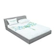 thumbnail image 2 of Ambesonne Animal Fitted Sheet & Pillow Sham Set, Dragonfly with Dots, Queen, Blue Green, 2 of 2