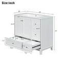 thumbnail image 5 of Modern Bathroom Vanity with Sink Combo, 3 Storage Drawers and 2 Doors, Bathroom Cabinet with Built-in Charging Station, White, 5 of 7