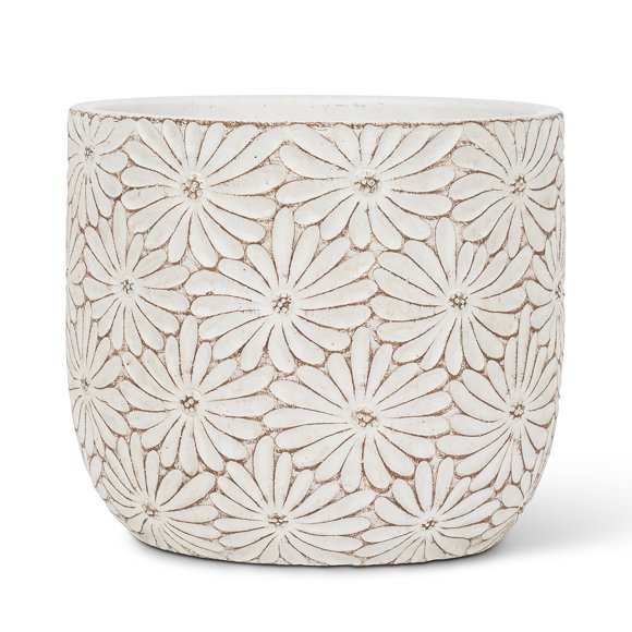 Set of 6 Large Round Daisy Planter